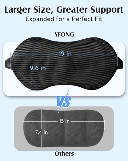 YFONG Lumbar Support Pillow for Car Seat, Back Support with Adjustable Straps Securely Fixed for Driving Seat Pain Relief, Office Chair Car Essentials Back Cushion, Black