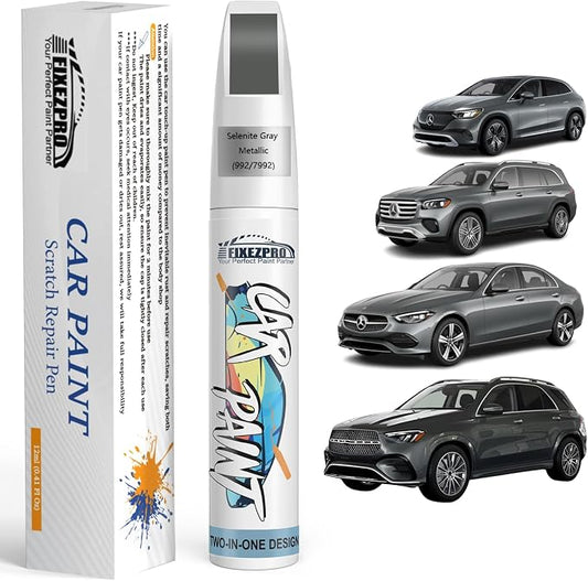 992/7992 Selenite Gray Metallic Car Touch Up Paint Compatible with Mercedes-Benz Color Match Auto Paint Repair Pen,Professional Car Scratch Repair Remover Pen Quick & Easy to Use