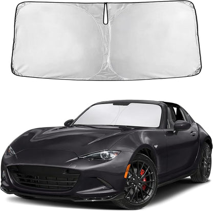 EcoNour Windshield Sunshade Compatible for Mazda MX5 Miata Convertible 2016-2023 2024 2025, Sun Visor for Front Windshield & Window Sun Shade Cover, UV Heat Blocker & Protector, Car Accessories