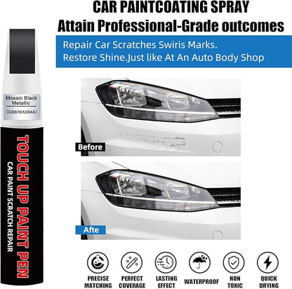 Mosaic Black Metallic(GB8/WA384A) Car Touch Up Paint for Chevy 2-in-1 Car Scratch Repair Pen with Fine Tip&Brush, DIY Color-Code Matched Auto Paint for Rock Chips Door Scratches Paint Nicks Bumper Marks
