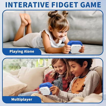 Intoypad Pop Game Light Up Fidget Toy for Kids, 6 Modes LED Screen Quick Push Games Controller Electric Fidget Popper Game Bubble Road Trip Activities Car Games Birthday Gifts Toys for Kids Boys Blue