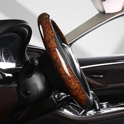 KAFEEK 16 inch Steering Wheel Cover for Ford F150 F250 F350 Ram 4Runner Tacoma Tundra Range Rover, Car Wood Grain Steering Wheel Cover Men Women, Anti-Slip, Comfortable, Odorless