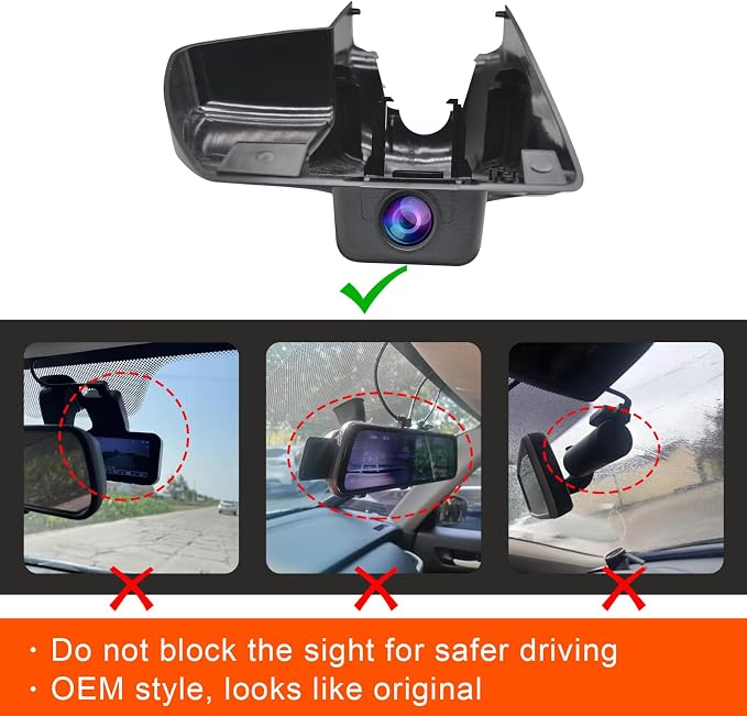 Mangoal 4K Dash Cam fit for Ford Fusion 2013-2020 Gen2, S SE SEL Titanium Accessories, UHD 2160P Video, WiFi & App, G-Sensor, Loop Recording, GPS, 64GB Card