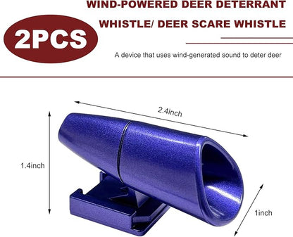 2PCS Car Deer Whistles, Waterproof Auto Animal Warning Horns with Self-Adhesive, Wind Activated Deer Alert Devices Animals Collision Prevention for Cars Trucks SUVs (Royal Blue)
