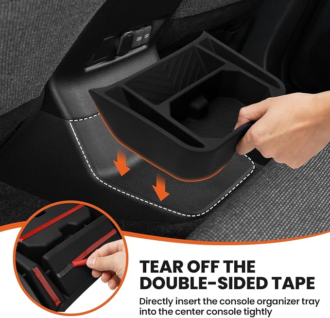 Shademax Rear Center Console Organizer for Toyota Land Cruiser LC250 2024 2025 2026 Accessories Backseat Storage Box Rear Bridge Organizer Insert Land Cruiser Console Air Outlet Tray Silicone Material