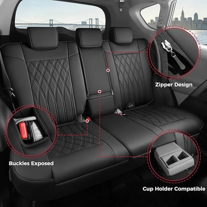FREESOO Custom Seat Covers for Toyota RAV4 2013 2014 2015 2016 2017 2018, RAV4 Leather Car Seat Covers Interior, RAV 4 SUV Accessories Full Set LE XLE Limited SE Platinum Adventure(No Hybrid), Black