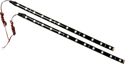 SOCAL-LED LIGHTING 30cm 12" Red Flexible LED Strips High Power Bright 5050 12 SMD Car DRL Under Dash Accent Light, Waterproof, Cuttable, Pack of 2