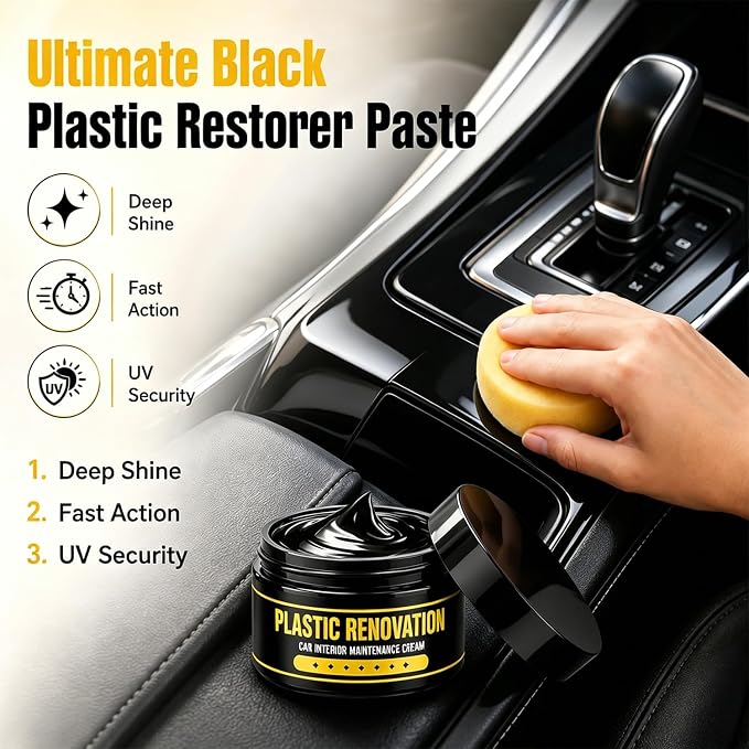 2Pcs Tire Nourish Wax Cream, Premium Tire Coating Paste, Bring Back the Original Deep Black Shine to Rubber, Trim and Plastic, Long-Lasting Tire Dressing for Car Trucks Motorcycles Tires