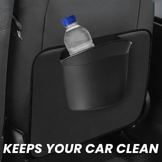 VaygWay Hanging Car Mini Trash Can - Premium Quality Portable Black Car Garbage Can for Cars, Office, Home