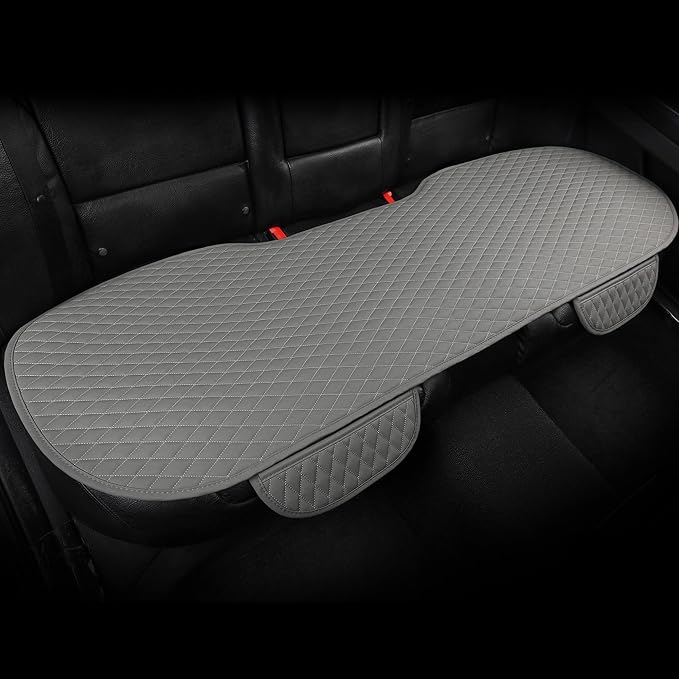 West Llama Pu Leather Car Seat Bottom Covers Protectors Include 1 Rear Bench Seat Cover Universal Fit 90% Vehicles,Gray