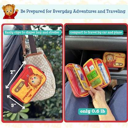 KeepGoing Daniel Tiger’s Travel First Aid Kit for Kids – 130 Pc. for Car, Home, Purse, Diaper Bag & Backpack with Latex-Free Bandages - Mini First Aid Kit Travel Size TSA-Approved