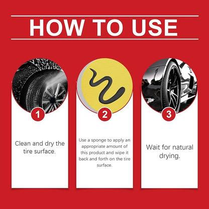 Car Tire Shine, Long-Lasting Protection, 100g, Auto Tire Cleaning and Polishing Paste, Wheel Care and Restoration Product, High-Gloss Automotive Finish, for Trucks Sedans SUVs RVs Collectors