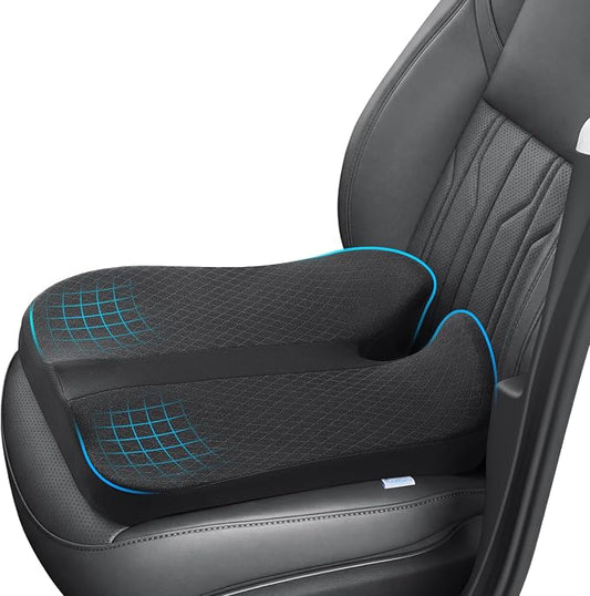 anzhixiu Elevated Car Seat Cushion for Improved View- Black | Heigtening Car seat cushion supports spine and reduces lower back pressure