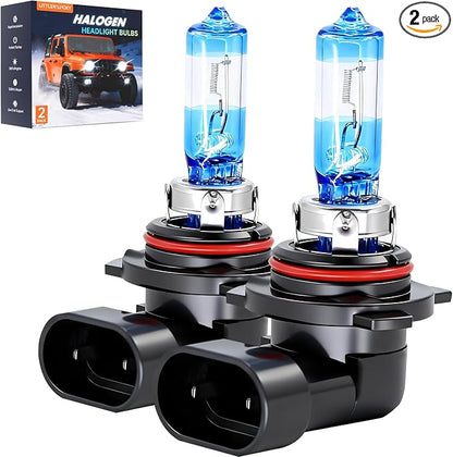 littlelucky 9012/HIR2 Halogen Bulbs, 3800k Warm White Light, 300% Brighter, High Performance 12V/55w Halogen Light for High/Low Beam Replacement Bulb, 1200H Lifespan, Plug&Play 2 Pack