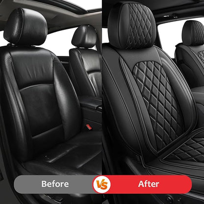 MIROZO Truck Seat Covers Full Set for Ram, Waterproof Ram 1500 Seat Cover Leather Seat Cover Compatible with 2009-2026 Ram 1500/2500/3500 Crew Quad Cab Pickup with Split Curved Bench 40/60,Black