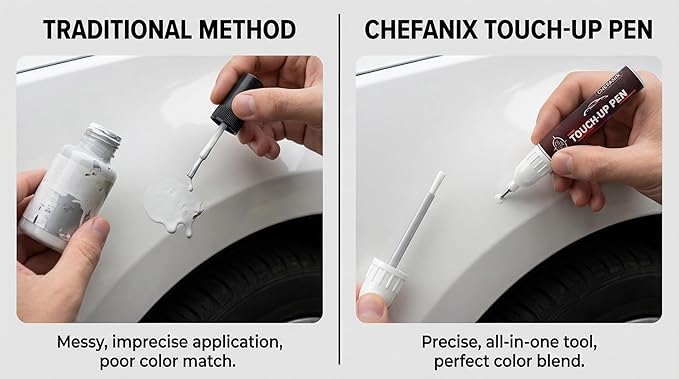 Touch Up Paint Pen for Tesla Model 3/Y/S/X (Ultra Red(PR01))–Exact Color Match Car Paint Scratch Repair, 2-in-1 Brush & Pen, DIY Chip & Scratch Fix,Automotive Scratch Repair Pen