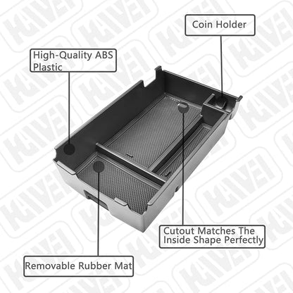 HGWEI Center Console Organizer Tray Compatible with Chevy Equinox 2018 2019 2020 2021 2023 2024 Accessories, Armrest Insert Secondary Storage Box (Not Fit 2025 2026) Black Trim