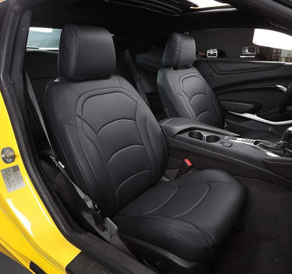 Seat Covers Custom Fit for Chevrolet Camaro 2016-2024 6th Gen Camaro LT ZL LS RS SS Convertible Model Faux Leather Vehicle Protect Cushion…