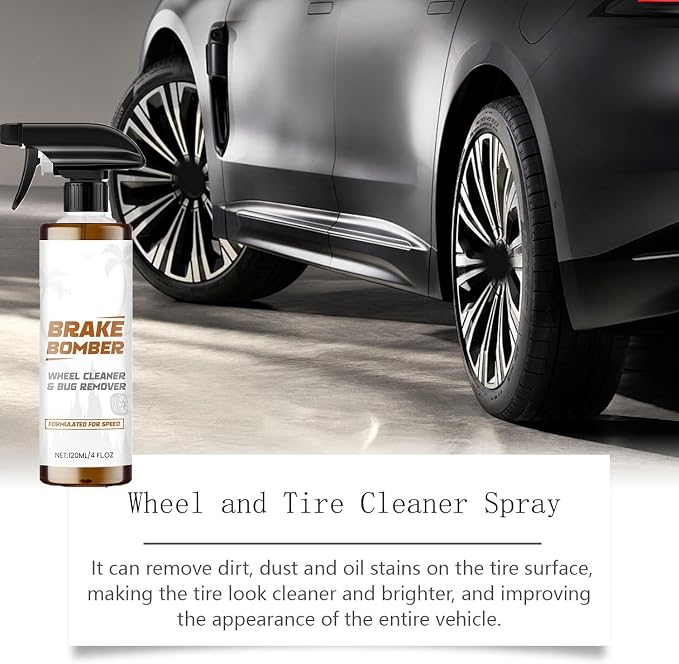 Powerful Wheel and Tire Cleaner Spray, Brake Bomber 3.0 Dust Remover Wheel Cleaner, Car Tire Shine Spray & Rim Cleaner, All Purpose Heavy Duty Cleaning for Painted Wheels Chrome (2PCS)