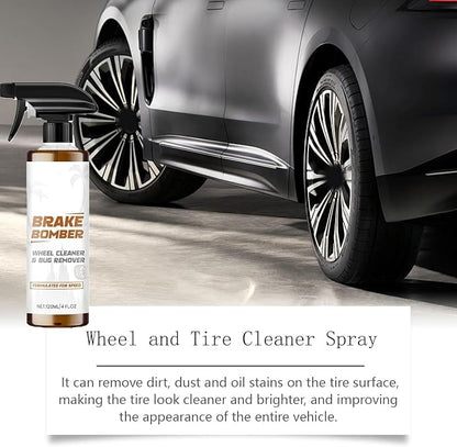 Powerful Wheel and Tire Cleaner Spray, Brake Bomber 3.0 Dust Remover Wheel Cleaner, Car Tire Shine Spray & Rim Cleaner, All Purpose Heavy Duty Cleaning for Painted Wheels Chrome (2PCS)