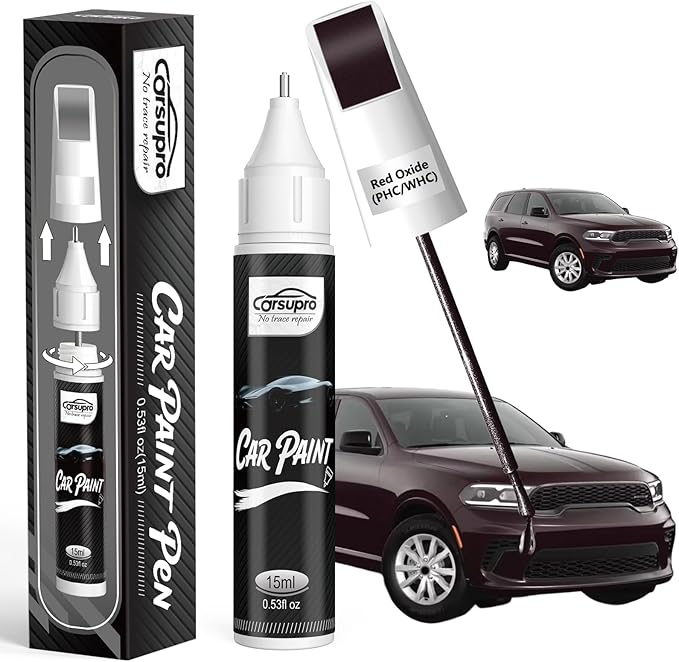 Red Oxide(PHC/WHC) for Dodge Touch Up Paint Pen, 2 in 1 Car Scratch Remover with Pen Tip and Brush, Precise Color Match for Car Paint Scratch Repair, Quickly and Easily Fix Chips and Nicks