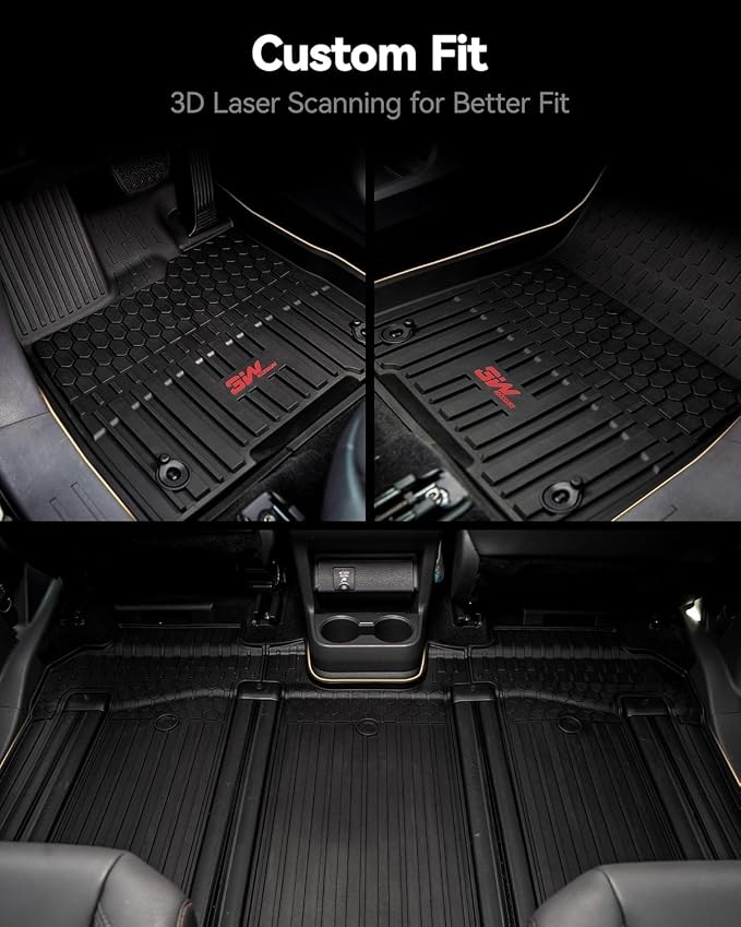 3W Floor Mats & Cargo Liner Fit Toyota Sienna 7 Seat 2021-2026 (Except for 2025 2026 Platinum Edition), TPE All Weather Custom Fit Floor Liner for Sienna XLE/XSE/Limited/Woodland Edition