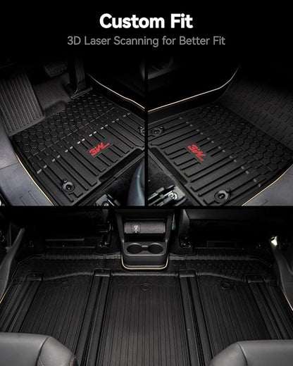 3W Floor Mats & Cargo Liner Fit Toyota Sienna 7 Seat 2021-2026 (Except for 2025 2026 Platinum Edition), TPE All Weather Custom Fit Floor Liner for Sienna XLE/XSE/Limited/Woodland Edition