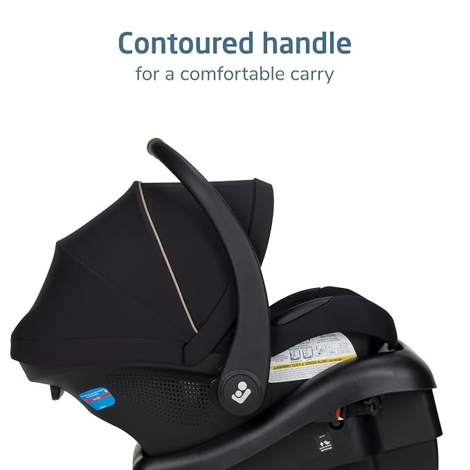 Maxi-Cosi Mico Pro Baby Infant Car Seat with Base, Ventilated Chair, Soft Headrest Pad, Easy-Install Latch, Adjustable Belt Guide, 3-Position Base, Stroller-Ready, 4-30 lbs, up to 32 in, Sea Shadow