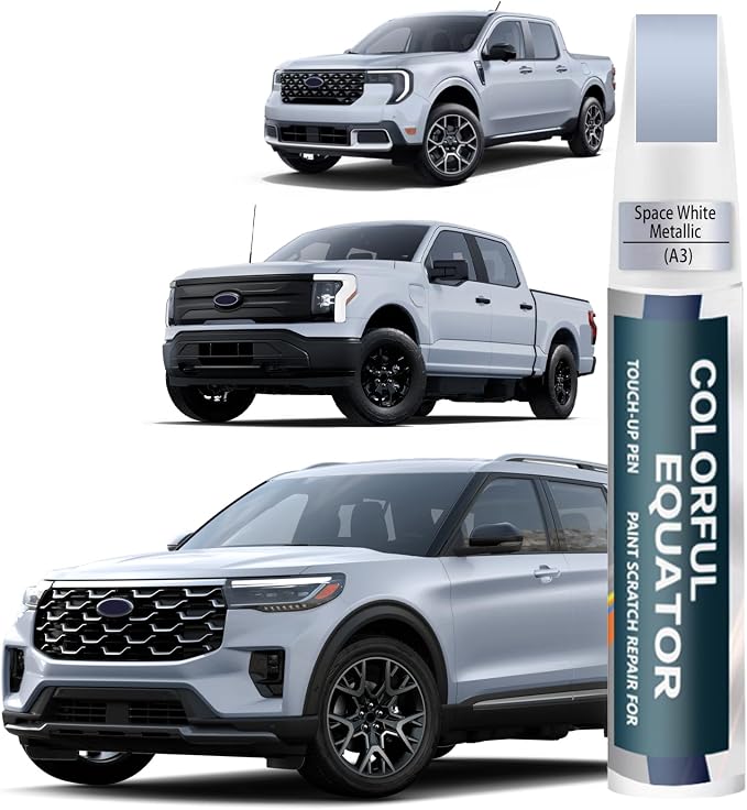A3 Space White Metallic Touch Up Paint for Ford, Car Paint Pen Scratch Repair Two-In-One Touch Up Paint, Premium Car Scratch Remover for Deep Scratches