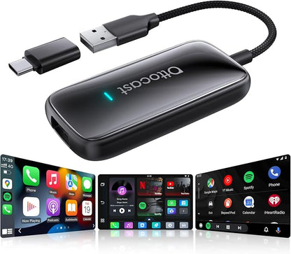 OTTOCAST 2026 Play2Video Ultra Magic AI Box Car Streaming Devices, Wireless CarPlay Android Auto Video Adapter 3 in 1 Built-in Netflix/YouTube Android 12 System