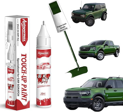 FA/M7476 Eruption Green Metallic Car Touch Up Paint for Ford, Color Accurate Two-In-One Car Paint Scratch Repair Pen, Professional Scratch Remover for Vehicles Chips and Nicks Scuff