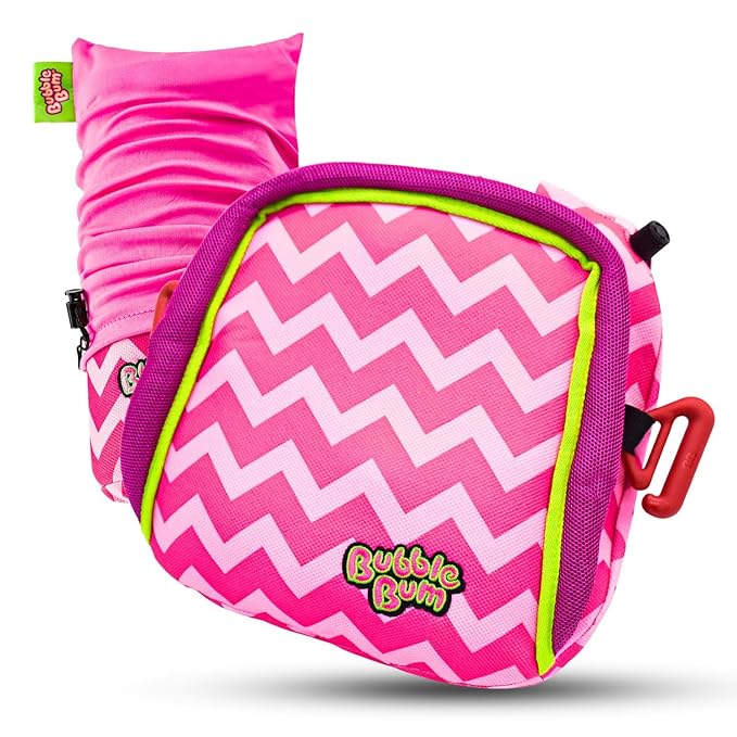 bubblebum Inflatable Backless Booster Car Seat, Portable Travel Booster Seat, Booster Seats for Cars 40-100 lbs, Kids & Child 4-10 years old - Pink | Inflatable Seats for Cars, Kids 40-100 lbs, Ages 4-11, Fits 3 Across, Rideshare & Carpool, FMVSS 213 C...