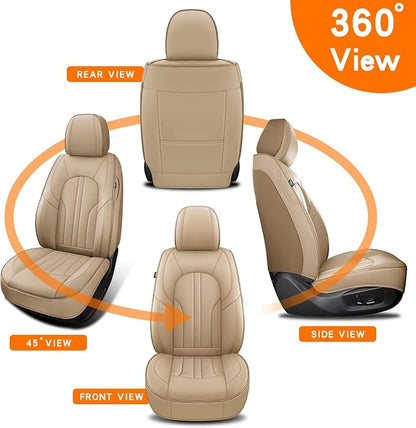 MINGBRON Car Seat Covers,Car Seat Protector Waterproof,Seat Covers Front, Car Seat Protectors,Automotive Seat Covers Fit for Most Cars Beige