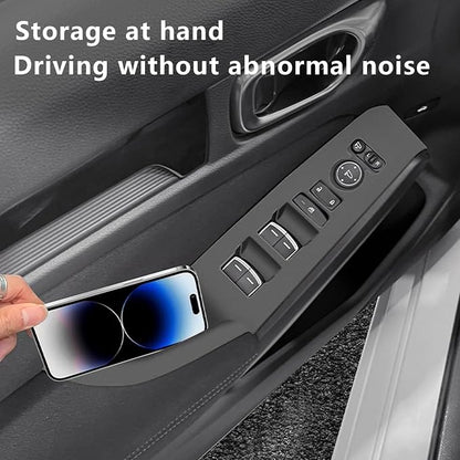 Temmis 4PCS Car Door Window Switch Panel Cover for Honda Civic 2022-2025, Auto Interior Decor Accessories Armrest Trim Silicone Style Kit-Red