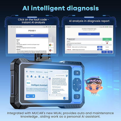 OBD2 Scanner, MUCAR 632 Elite AI-Assisted Bidirectional Scan Tool, 15 Reset Services Oil/TPMS/EPB/BMS/SAS/Brake/Throttle Car Scanner Diagnostic Tool, AutoAuth FCA, CANFD, AutoVIN, Lifetime Free Update