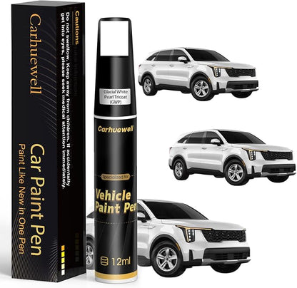 (GWP) Glacial White Pearl Tricoat Touch Up Paint Compatible with Kia, Exact Match Car Paint Pen Automotive Scratch Repair Remover Kit Quick & Easy Solution for Vehicle Chips and Nicks