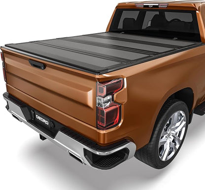 OEDRO Hard Quad-Fold Low-Profile Tonneau Cover Fit for Chevy Silverado/GMC Sierra 2500HD 3500HD 2020-2026 with 6.9ft Bed Without Multi-Flex Tailgate