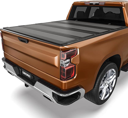 OEDRO Hard Quad-Fold Low-Profile Tonneau Cover Fit for Chevy Silverado/GMC Sierra 2500HD 3500HD 2020-2026 with 6.9ft Bed Without Multi-Flex Tailgate