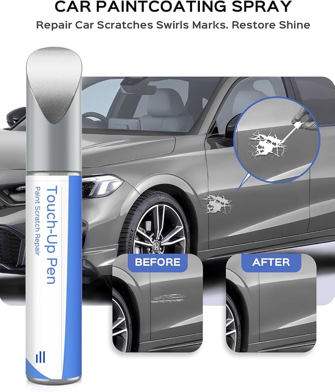 NH-830M Lunar Silver Metallic Touch Up Paint Compatible with Honda Exact Match Chips and Nicks Touch Up