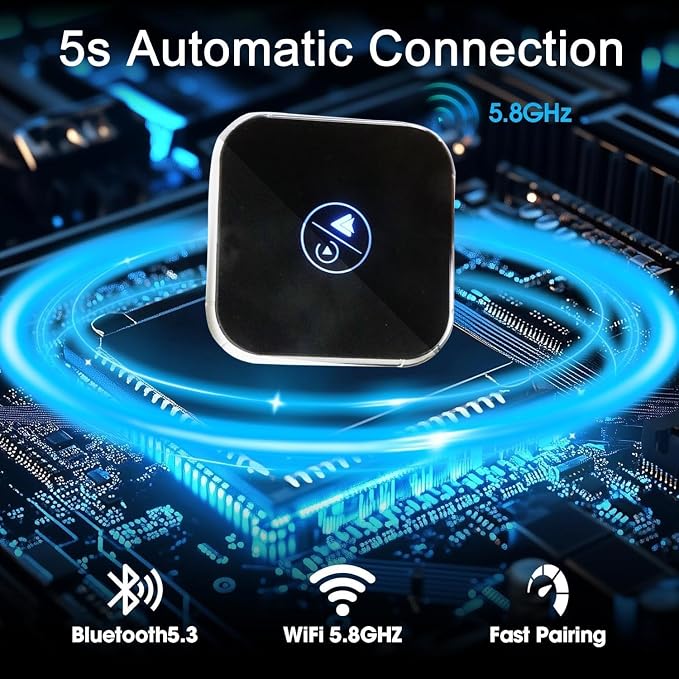 Wireless CarPlay Adapter 2026 Upgraded, Mini Design Converts Factory Wired to Wireless CarPlay, Plug & Play Auto Connect Fast Stable for iPhone iOS 10+ Cars 2015+ with USB C/A