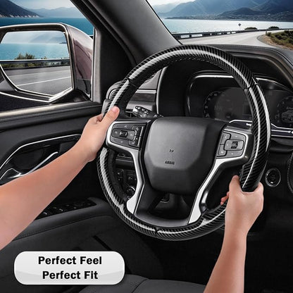 Steering Wheel Cover for Chevy Silverado 1500 2019-Present/ 2500 3500 2020-Present/Blazer 2019-Present (Gasoline Models)/ Suburban Tahoe 2021-2024, Car Steering Wheel Cover Accessories for Chevrolet