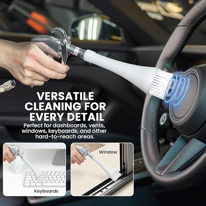 ProClean 360 Tornado Car Cleaning Gun – High Pressure Air Blow & Detailing Tool with Rotating Nozzle, Upholstery & Carpet Cleaner, Auto Detailing Blow Gun for Seats, Vents, Engines, Home Use