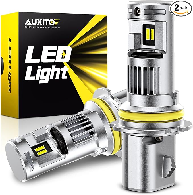 AUXITO 9004/HB1 LED HeadIight Bulbs, 1:1 Halogen Size, 6500K Ultra Bright, 1000% Brightness, Plug and Play, 60,000 Hours Lifespan, Pack of 2