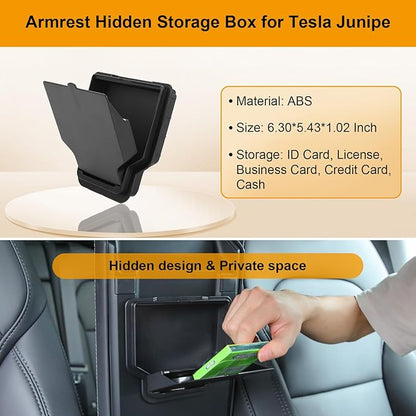 BANKKY 5PCS Center Console Organizer Tray for Tesla Model Y Juniper 2025 2026 Accessories Underseat Armrest Storage Cup Holder Hidden Compartment for Family Travel Kids Daily Commute Road Trips