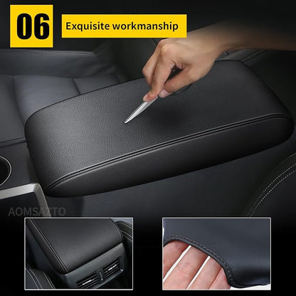 AOMSAZTO Console Covers for 2012 2013 2014 2015 2016 Honda CRV Armrest Covers for Honda CR V Black with Black Stiches