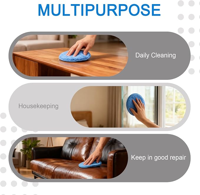 6PCS Wax Applicator Pads, 5" Microfiber Applicator Pad with Finger Pocket, Foam Buffing Pad for Car Detailing & Cleaning