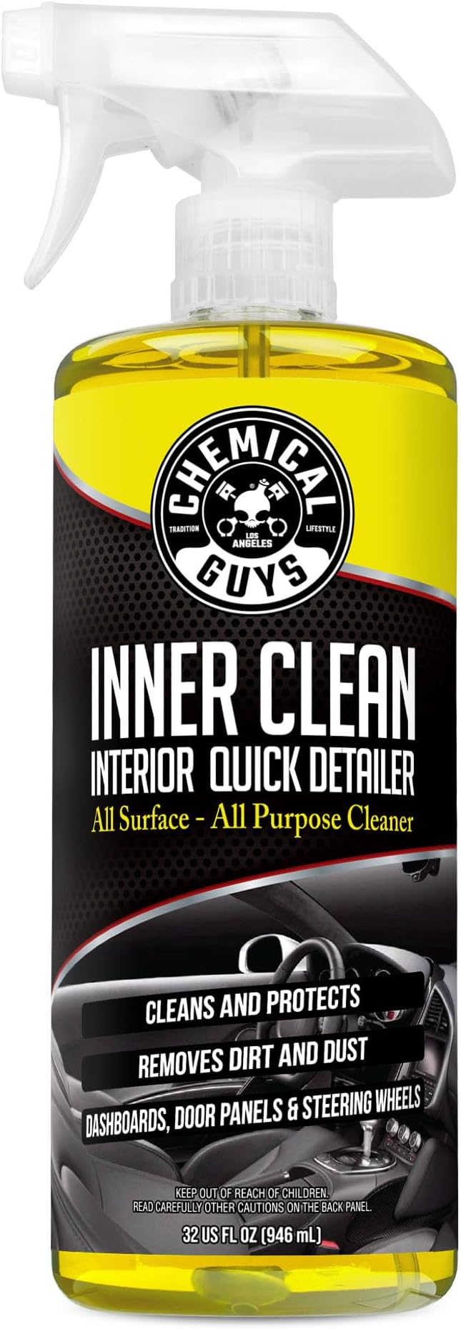 Chemical Guys InnerClean Quick Detailer with Pineapple Scent, High Performance Interior and Dashboard Cleaner, Dust Repellent, Easy to Use Non Greasy Formula, 32 fl oz