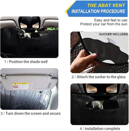 Black and White Cow Print Shade Windshield Sun Shade,Foldable Car Sun Shade for Front Windshield Sunshades Protector Blocks UV Rays Sun Visor Protect and Cool Your Vehicle Interior