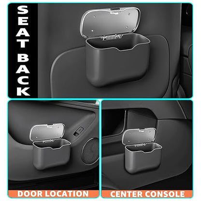 HOLDCY Car Trash Can, Waterproof Multi‑Functional Auto Trash Bin for Door/Console/Seat Back, Universal Vehicle Garbage Can for Car/Truck/SUV Drivers (Black)