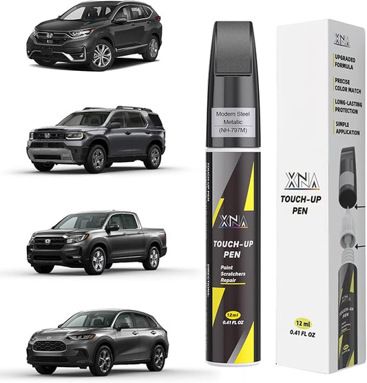 XNA Modern Steel Metallic(NH-797M) for Honda Touch Up Paint, Car Scratch Remover for Nicks and Chips Repair, 2-In-1 Quick & Easy Fix Car Scratch Repair Kit with Exact Color-Matched